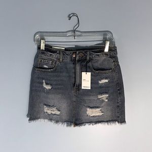 Ripped Jean Mini Skirt